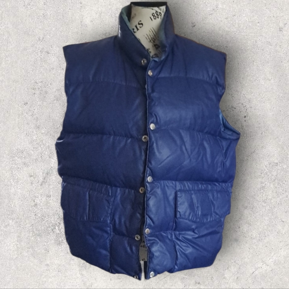 Vintage Spiegel Men's Blue Reversible Puffer Vest